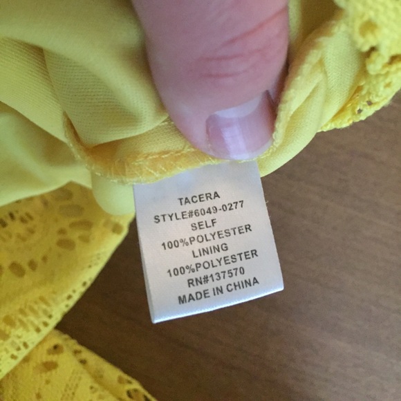 Tacera Yellow Lace Dress - Picture 5 of 8